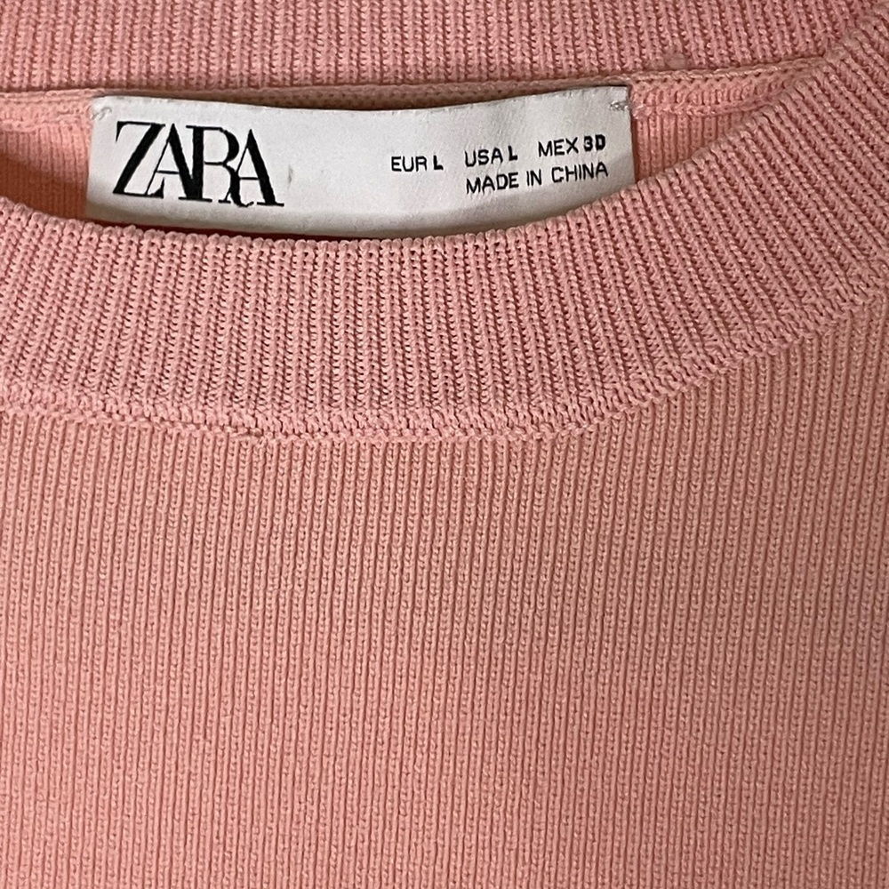 Zara Pink Puff Sleeve Top - Picture 4 of 4